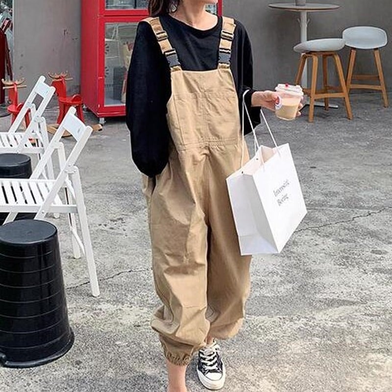 クロップド丈の背中オープンオーバーオール K16279 | くまの小箱