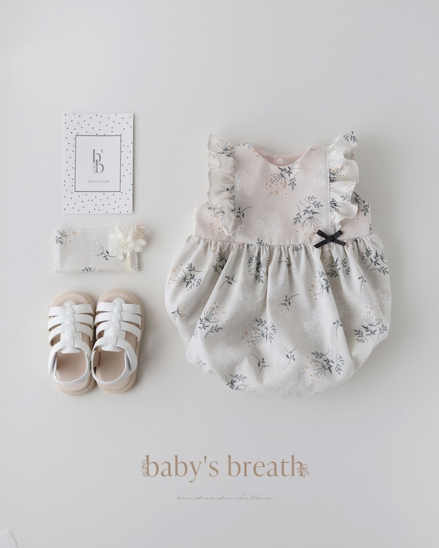 ロンパース 女の子 グレージュ