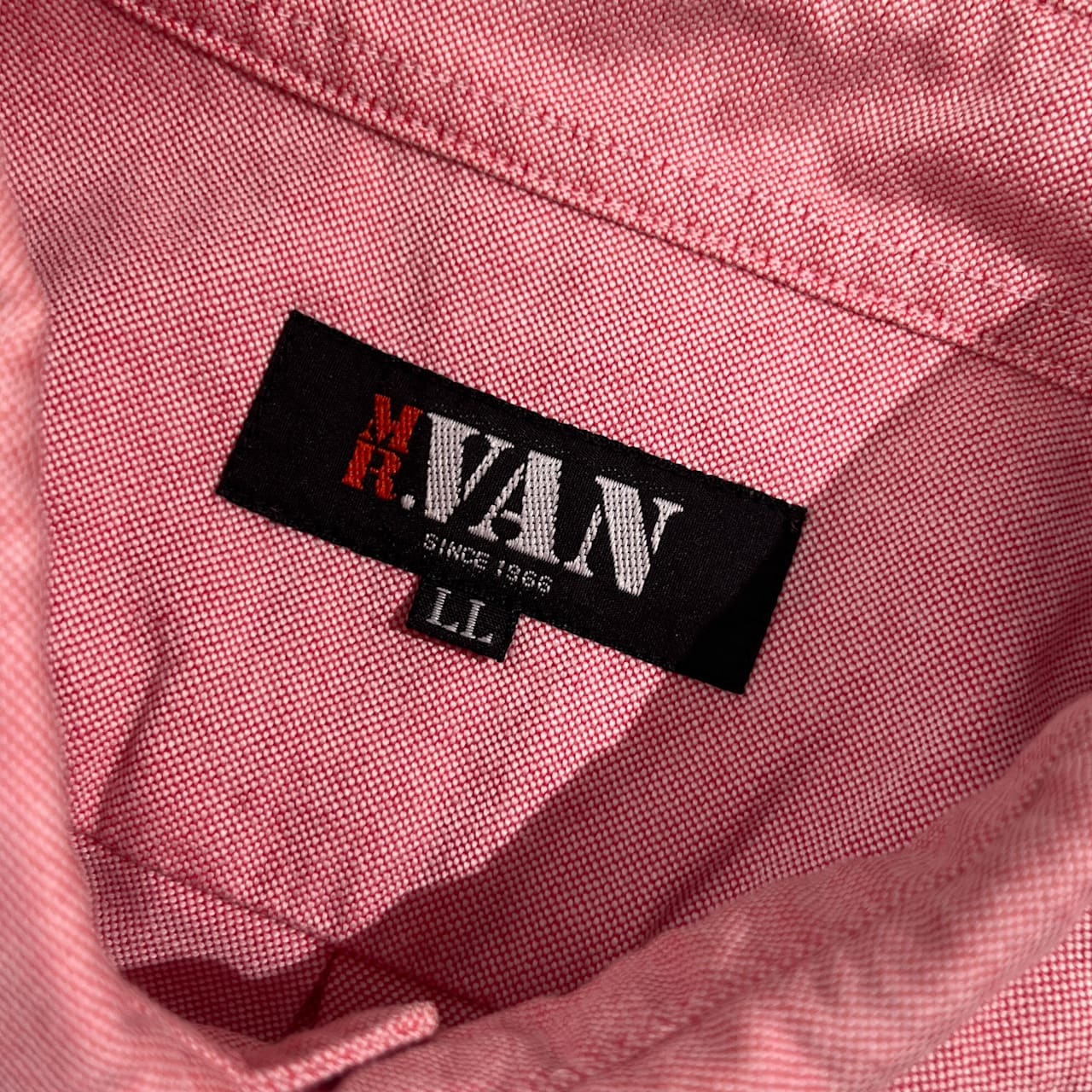 MR.VAN ミスターヴァン オックスフォード BD ボタンダウン 長袖シャツ LL /ピンク レッド系 メンズ アイビー トラッド VAN JAC