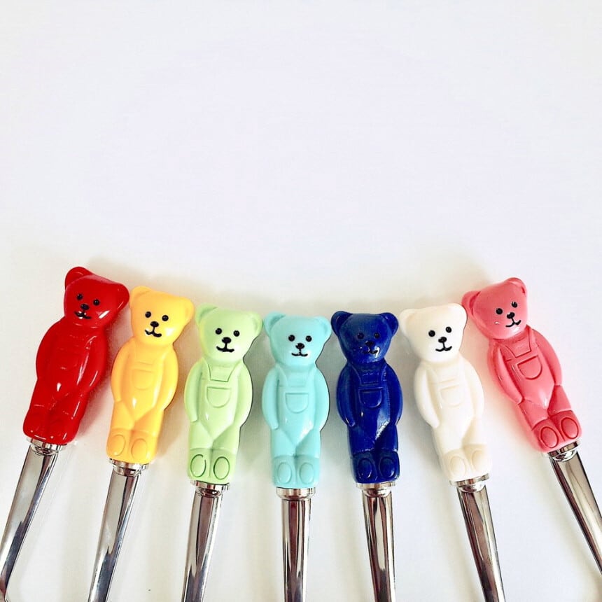 確認ˊᵕˋミニくまちゃん♡スプーンフォーク♡オーダー受け付け bear spoon fork SET ver.1 7colors / くまさん スプーン フォーク