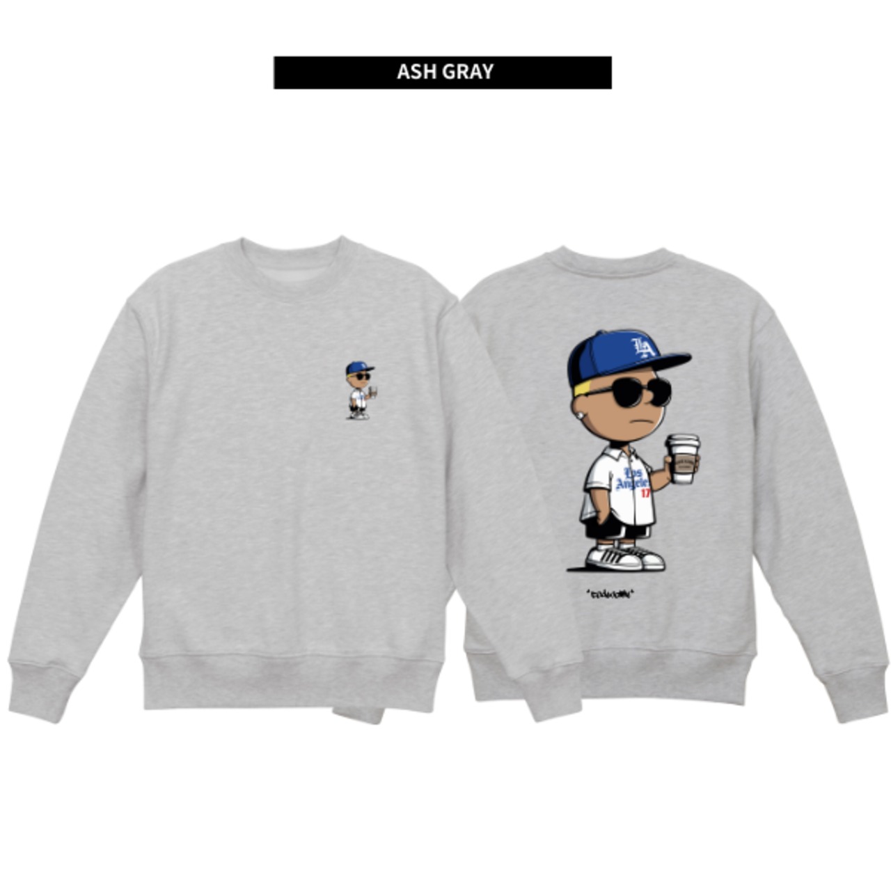 CODENAME "Gold Hair" Print Crew #B (Black/Ash Gray) - 5