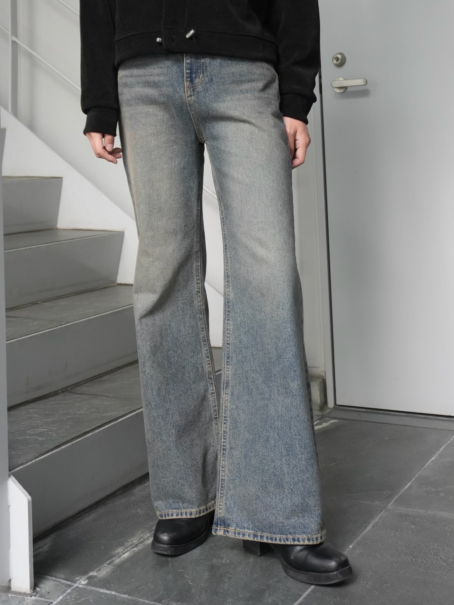 ALUDE SELECT】straight flare denim(2color) | 【ALUDE】韓国メンズ