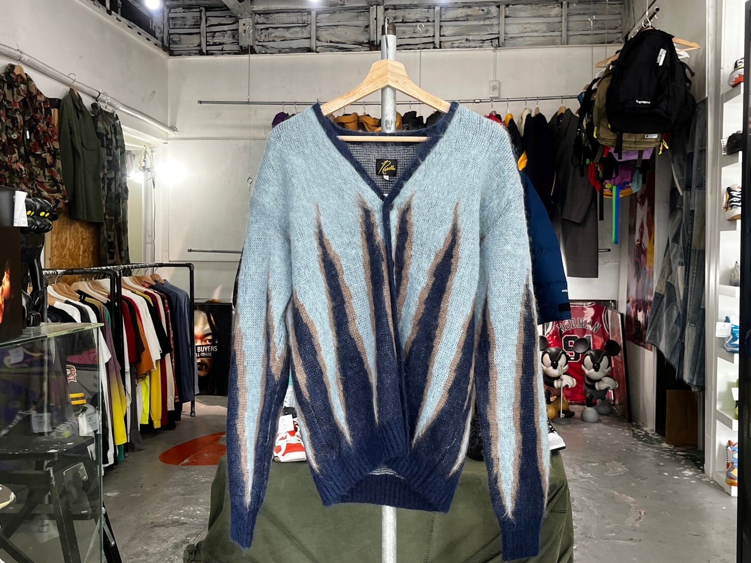 NEEDLES FLAME MOHAIR CARDIGAN BLUE SMALL 85794 | BRAND BUYERS OSAKA 