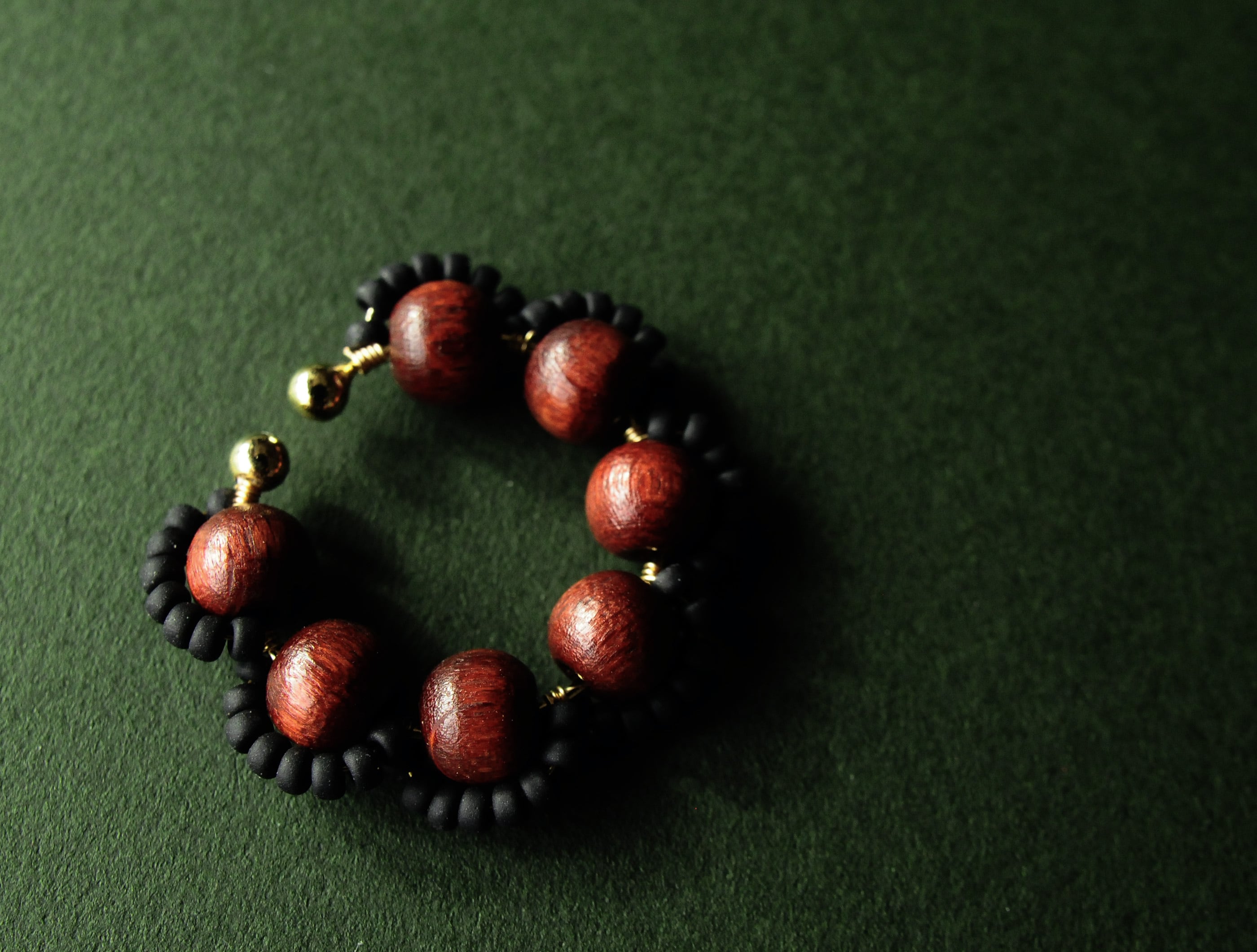 <Rollo~イロヅクビジュー~>イヤーカフ『 Coffee × Matte Black 』