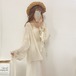レース 袖リボン カーディガン 2color