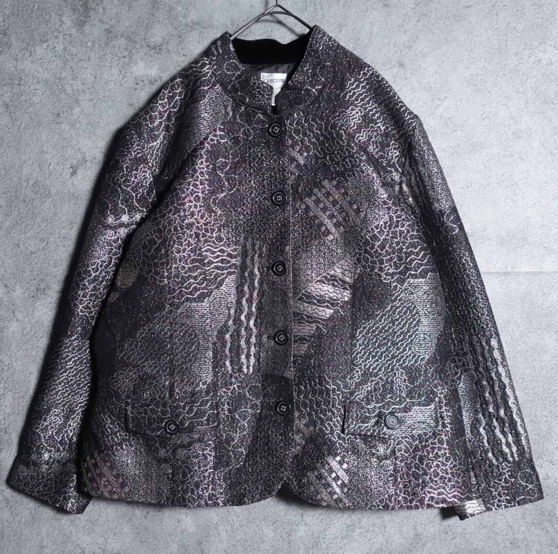 CHICO’s Metallic design jacquard jacket