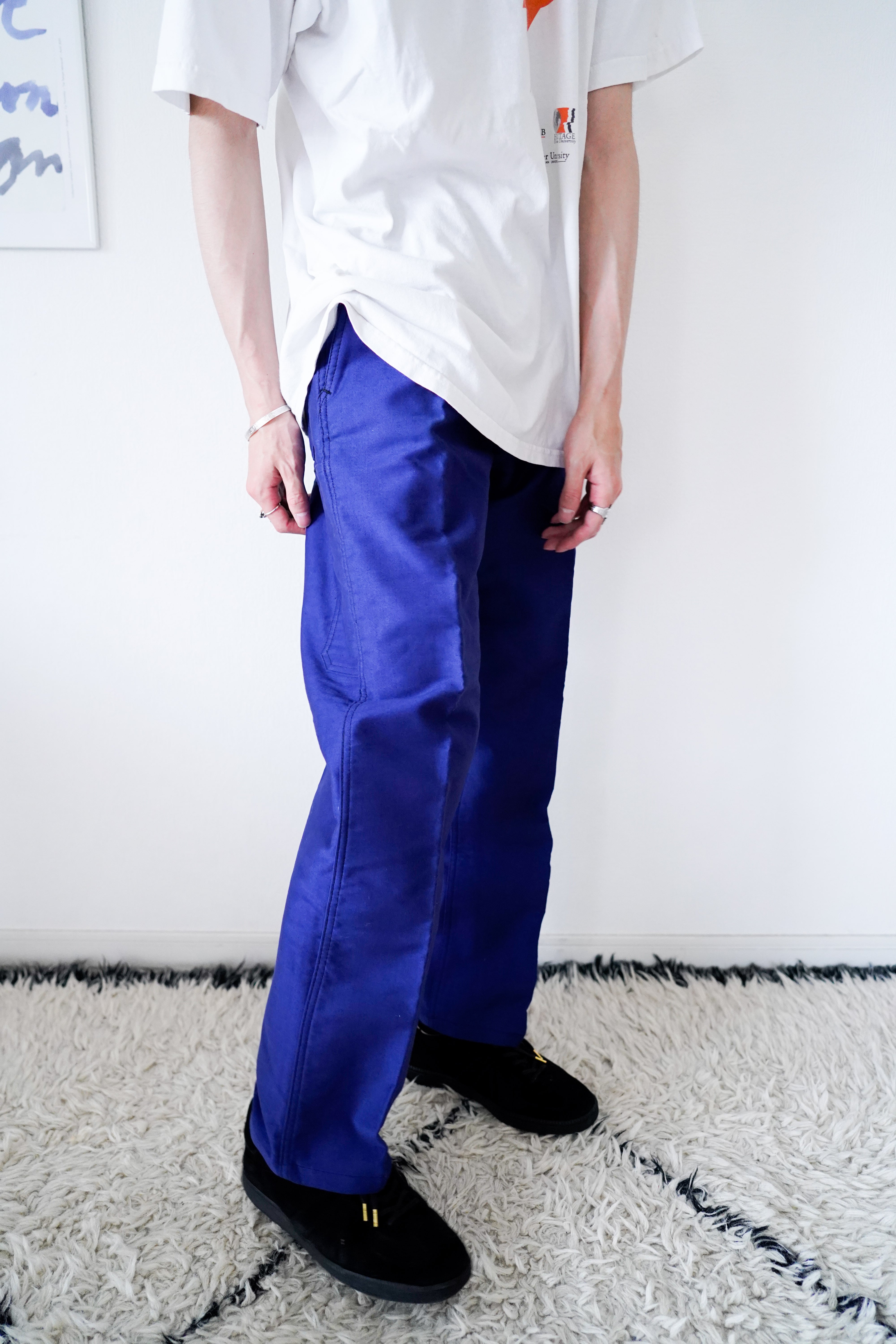 【1960-70s】"Government Supply, Dead Stock" Moleskin French Work Trousers / m