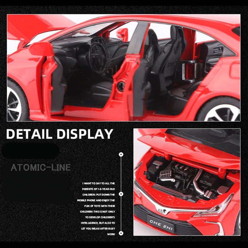 TOYOTA カローラ 1/32 ミニカー 全3色 ライト点灯 エンジンサウンド