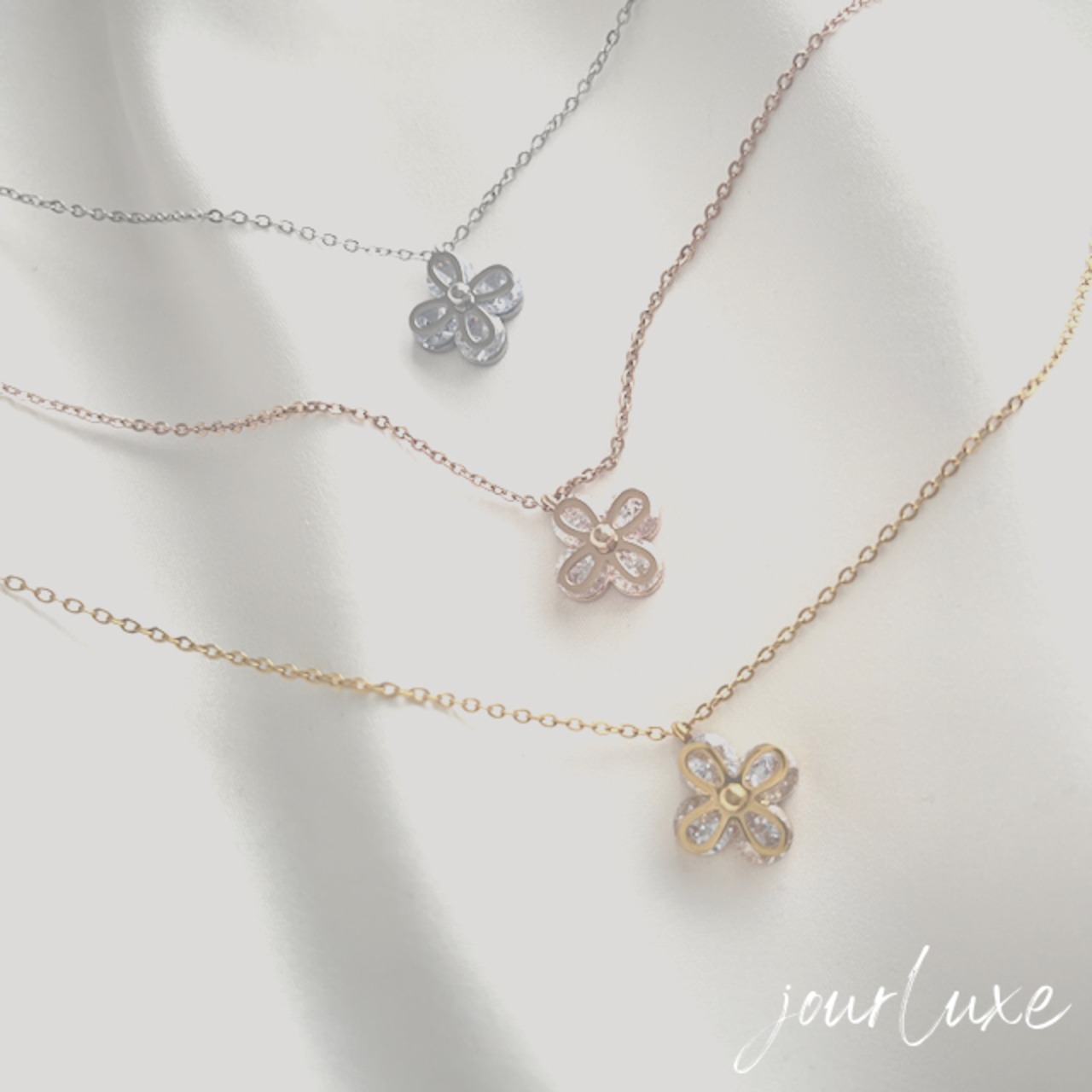 flower zirconia necklace #N1008