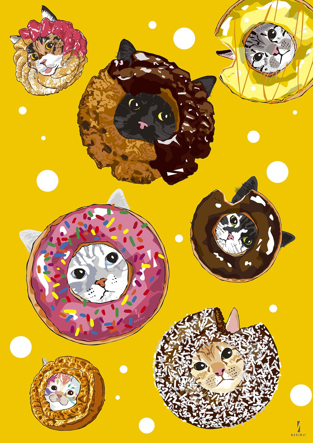 【羊のドーナツ屋さんページ】スポッテッドタビー柄猫さんたちのあみぐるみ 羊のドーナツ屋さんページ】スポッテッドタビー柄猫さんたちの