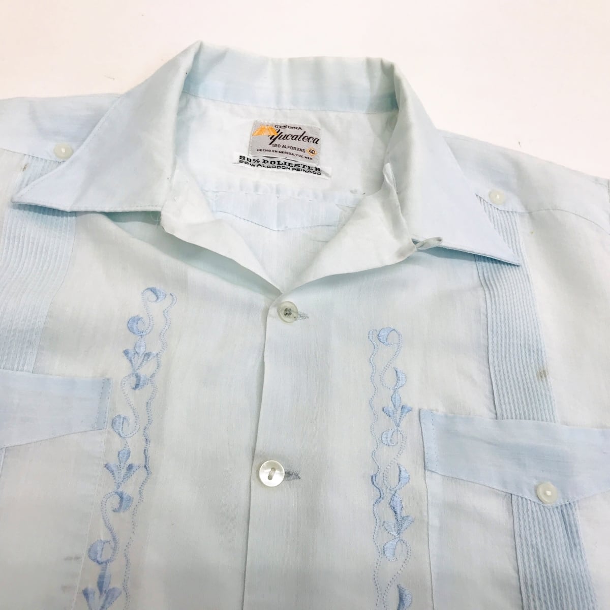 ユカテカ 60〜70年代 半袖 刺繍入り キューバシャツ GUAYABERA SHIRTS