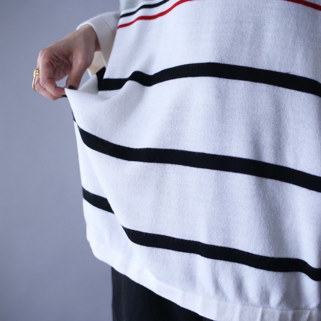 "SOUTH POLE" good coloring border over silhouette h/s knit cut sew
