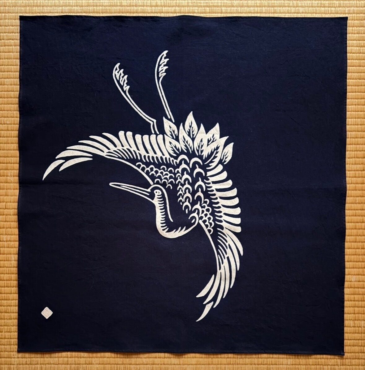 筒描藍染 風呂敷 鶴亀松竹梅宝尽くし | 長田染工場