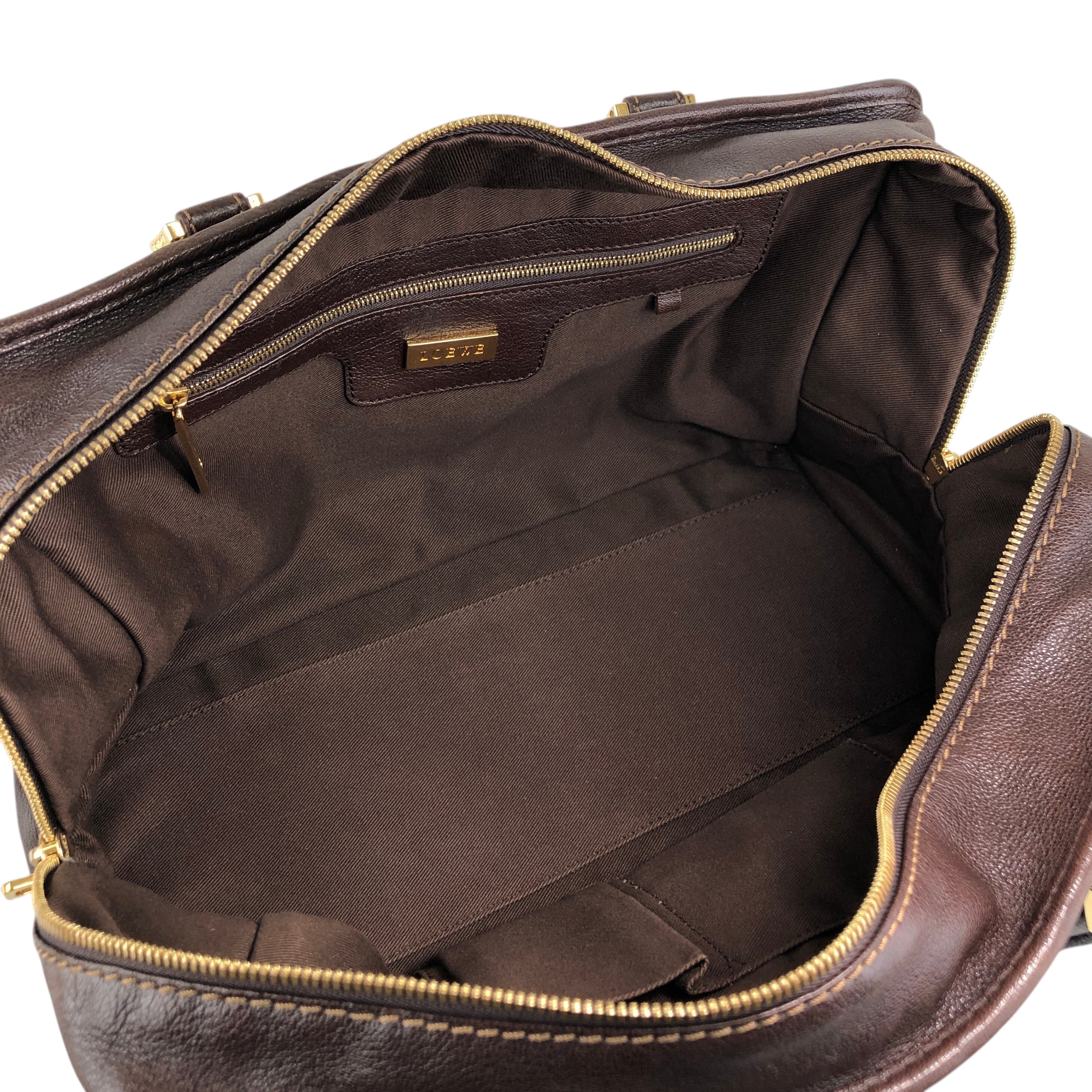 LOEWE ロエベ ハンドバッグ ブラウン アナグラム レザー アマソナ ミニ
