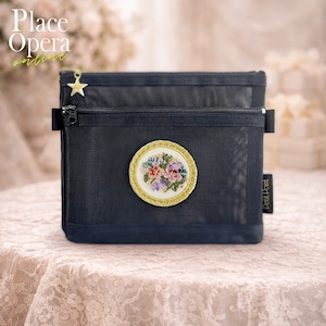 【プチポアン】メッシュ 二段ポーチ/ブラック