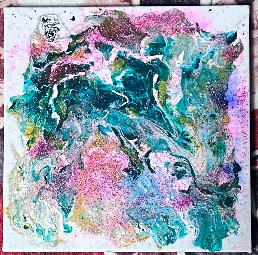 A-74/24】動物画 キリン アクリル画 原画 絵画 現代アート キャンバス