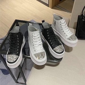 rhinestone high top sneakers　　　1-1088