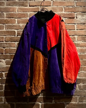 【Caka act3】“Mondrian Look” Vintage Suede Leather Jacket