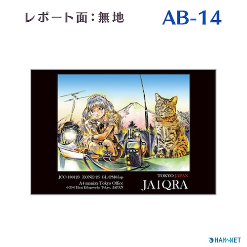 QSLカード　デザイナーズカード　AB14　レポート面無地　100枚～