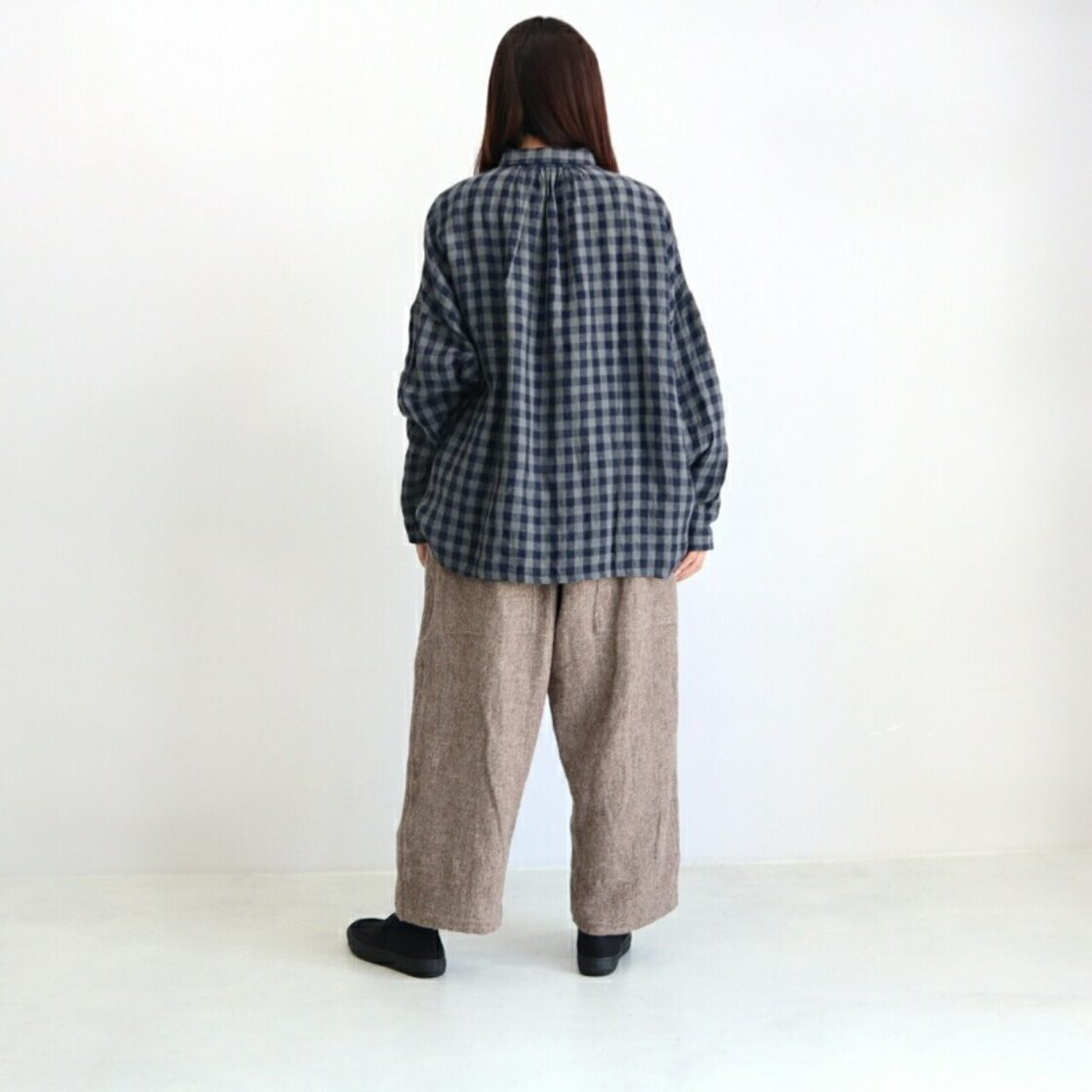 ICHI Antiquites ウールリネンヘリンボーンパンツ サイズF（ICHI 