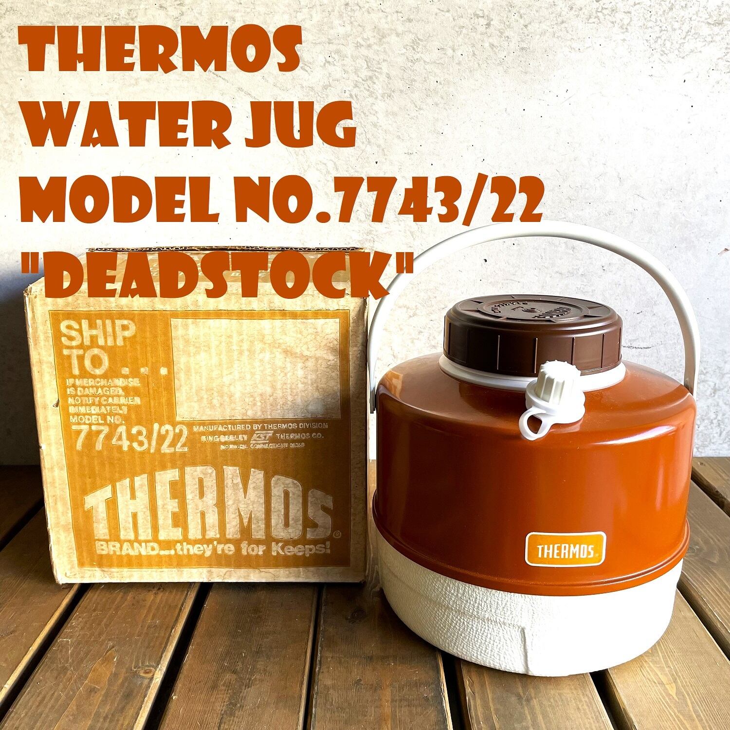 【デッドストック】サーモス THERMOS ウォータージャグ ビンテージ 60年代 7743/22 1ガロン キャメルツートン 箱付き 新品未使用  希少 | スーパービンテージデポ【Super Vintage Depot】