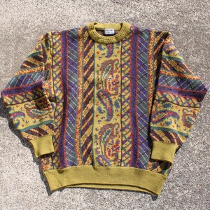 【Lサイズ】ELEMENT OF SIMPLE LIFE エレメントオブシンプルライフ マルチ柄 マルチカラー 古着 ニットセーター