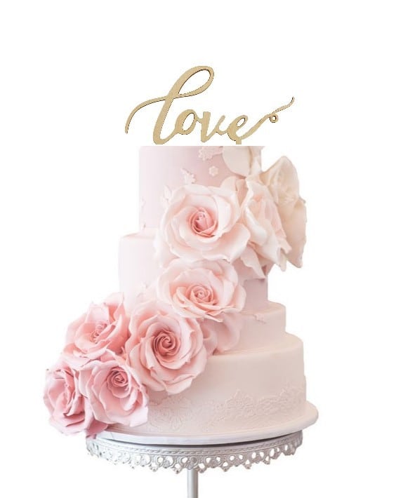 T-13 ウェディングケーキトッパー 《 Love 》 木製 | ウェディング