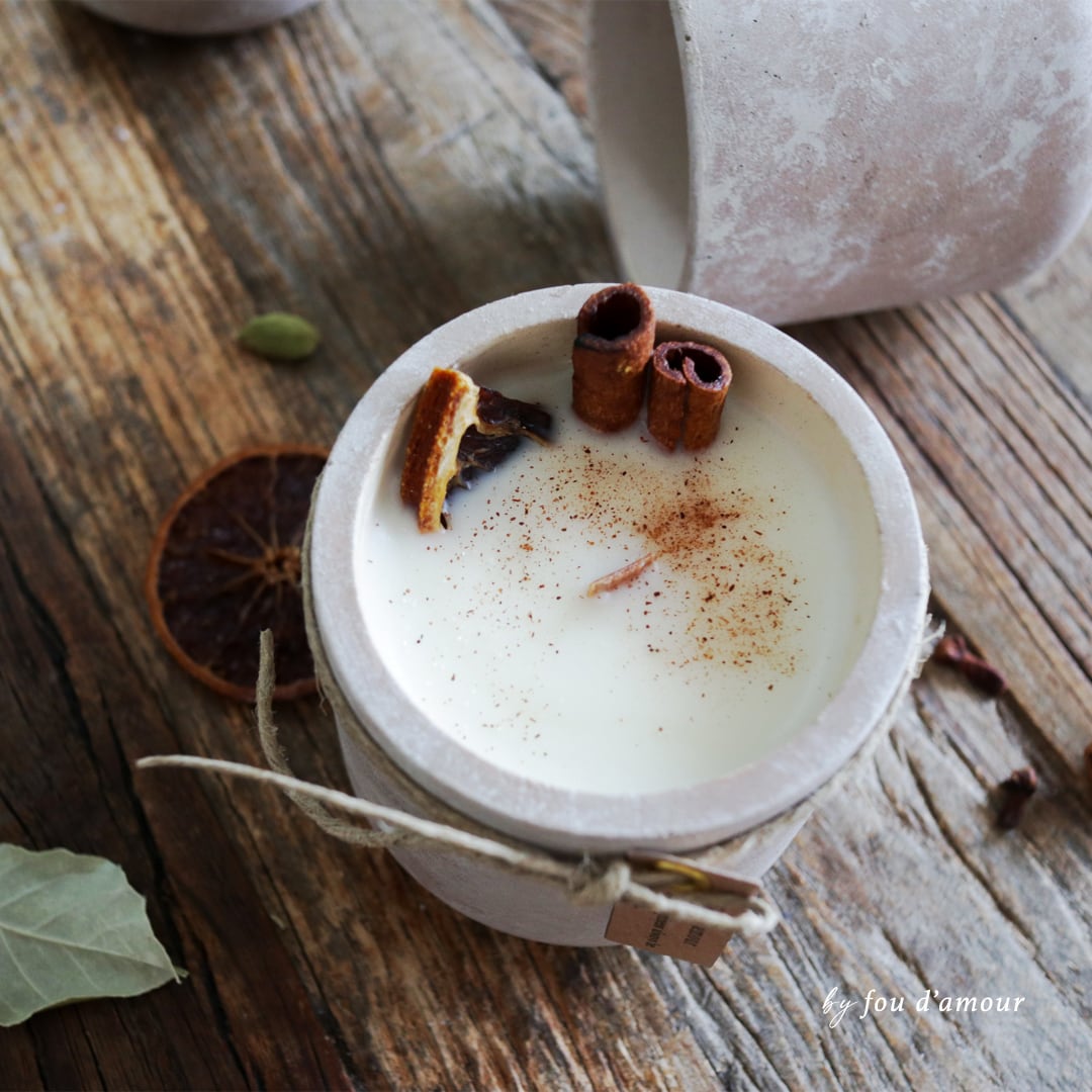 Chai Candle｜素焼き風の木芯キャンドル - unglazed style - | fou d