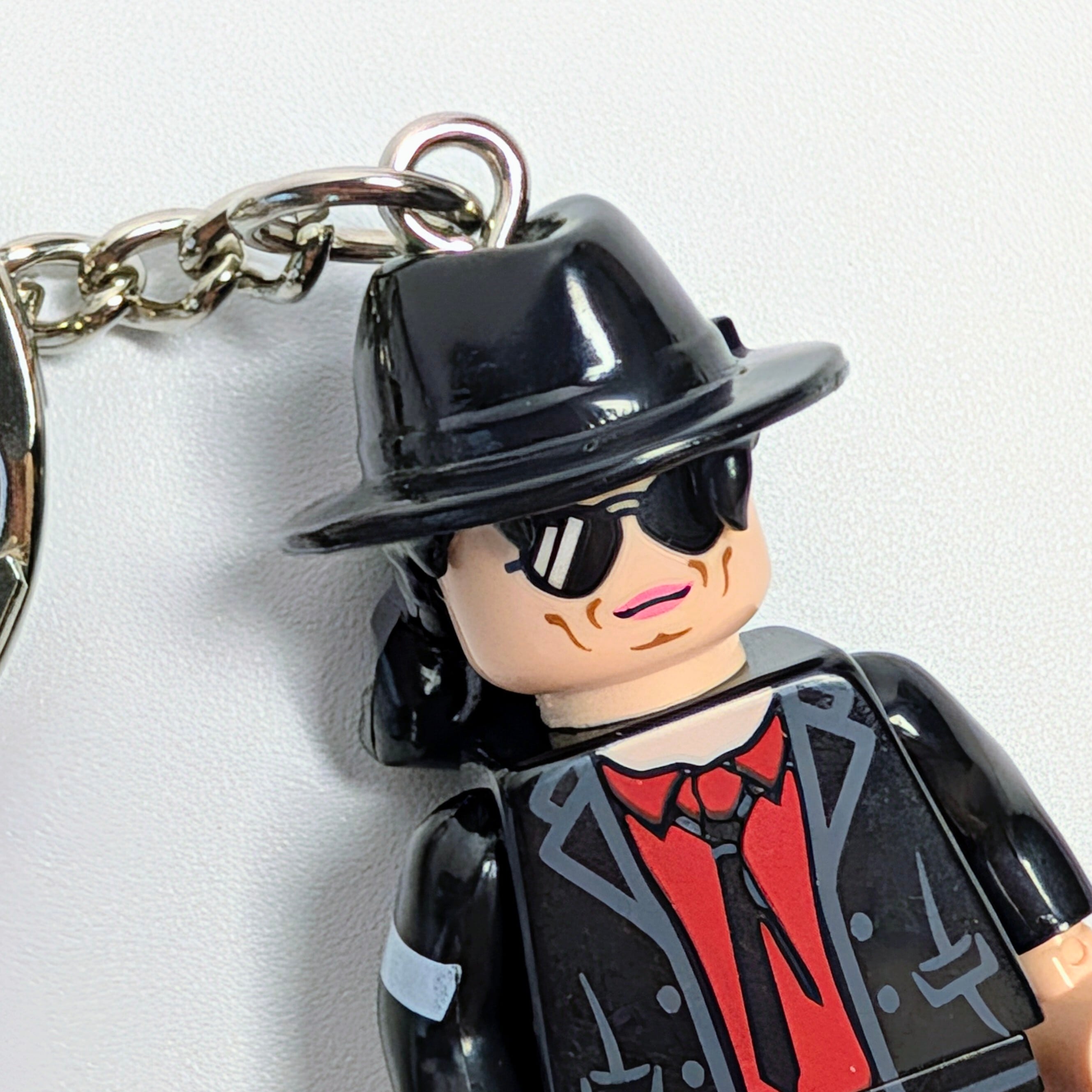 ★ブロックフィギュアキーホルダー★【 Michael Jackson / マイケル ジャクソン 】Dangerous ver.〚アメリカン雑貨 アメトイ〛