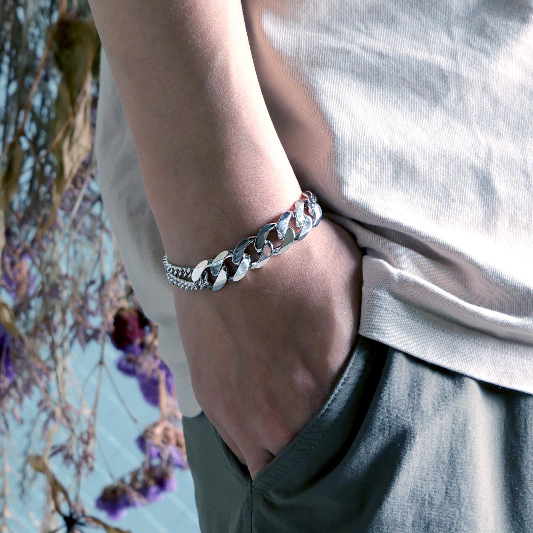 more big flat & middle chain bracelet [BB1] / Y2010KHB0907 | YArKA 