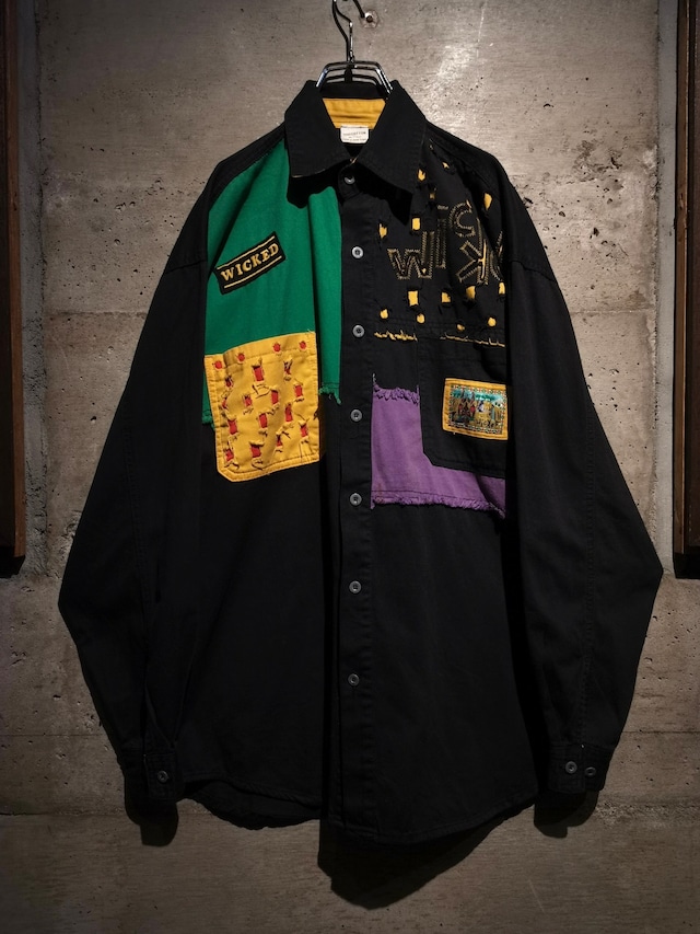 【Caka】Patchwork Design Vintage Loose L/S Shirt Jacket