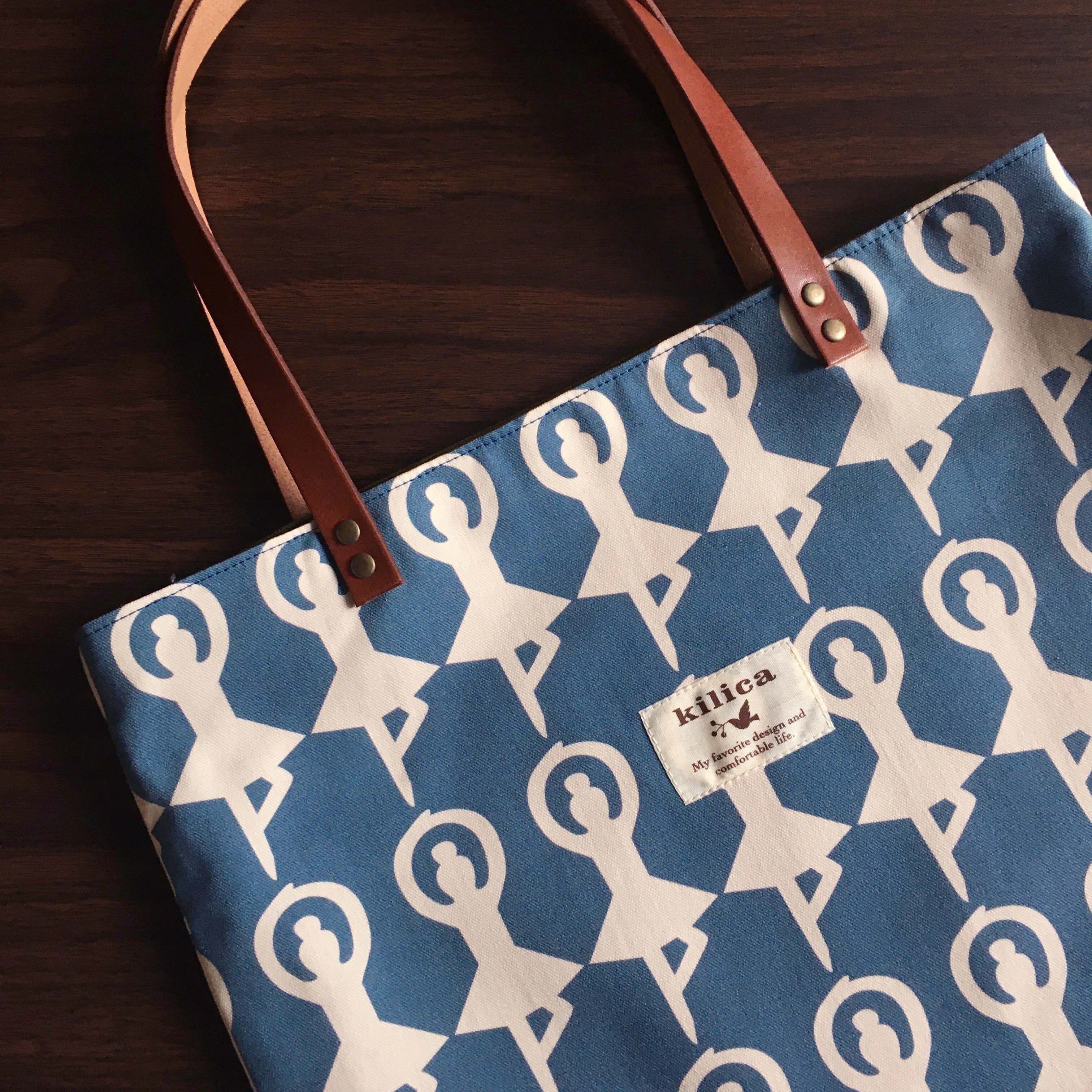 bag blue トートバッグ【ピーコックブルー】