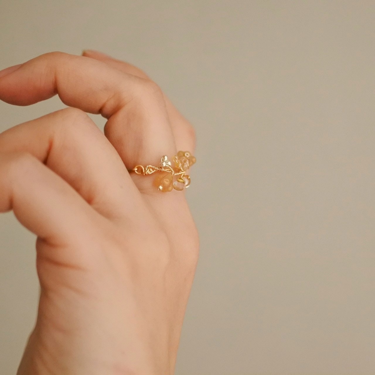 3,4月限定カラー「シャンパンゴールドシリーズ」結わいリング