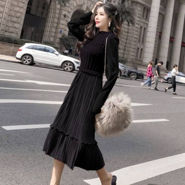 ロングワンピース ワンピ ニット 韓国 きれいめ コーデ 冬 秋冬 秋 40代 30代 膝下丈 長袖 カジュアル 大人 通勤 おしゃれ きれいめ オフィス 無地 およばれ フレアスカート 上品 Dress Plaatje ロングワンピース ワンピ ニット 韓国 きれいめ コーデ 冬 秋冬 秋 40代 30代 膝下丈 長袖 カジュアル 大人 通勤 おしゃれ きれいめ オフィス 無地 およばれ フレアスカート 上品 Dress Plaatje