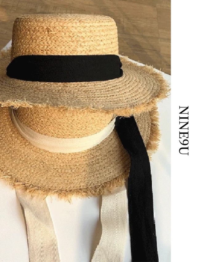 CASUAL flat top panama hat for women【NINE-A3784】