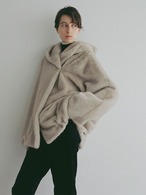 ETRE TOKYO フェイクファーショールカラーフードコート