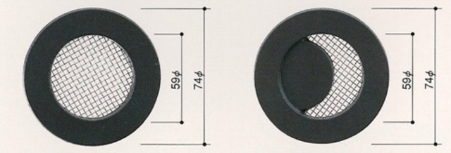 換気孔　防風防虫丸型飾　日　アミ入り　1基分（2個）