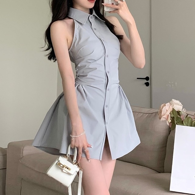 no sleeve dress 4color