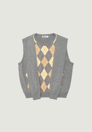 [GROVE] VENI ARGYLE VEST 正規品 韓国ブランド 韓国ファッション 韓国代行 日本 店舗  ブランド グローブ grvr 通販