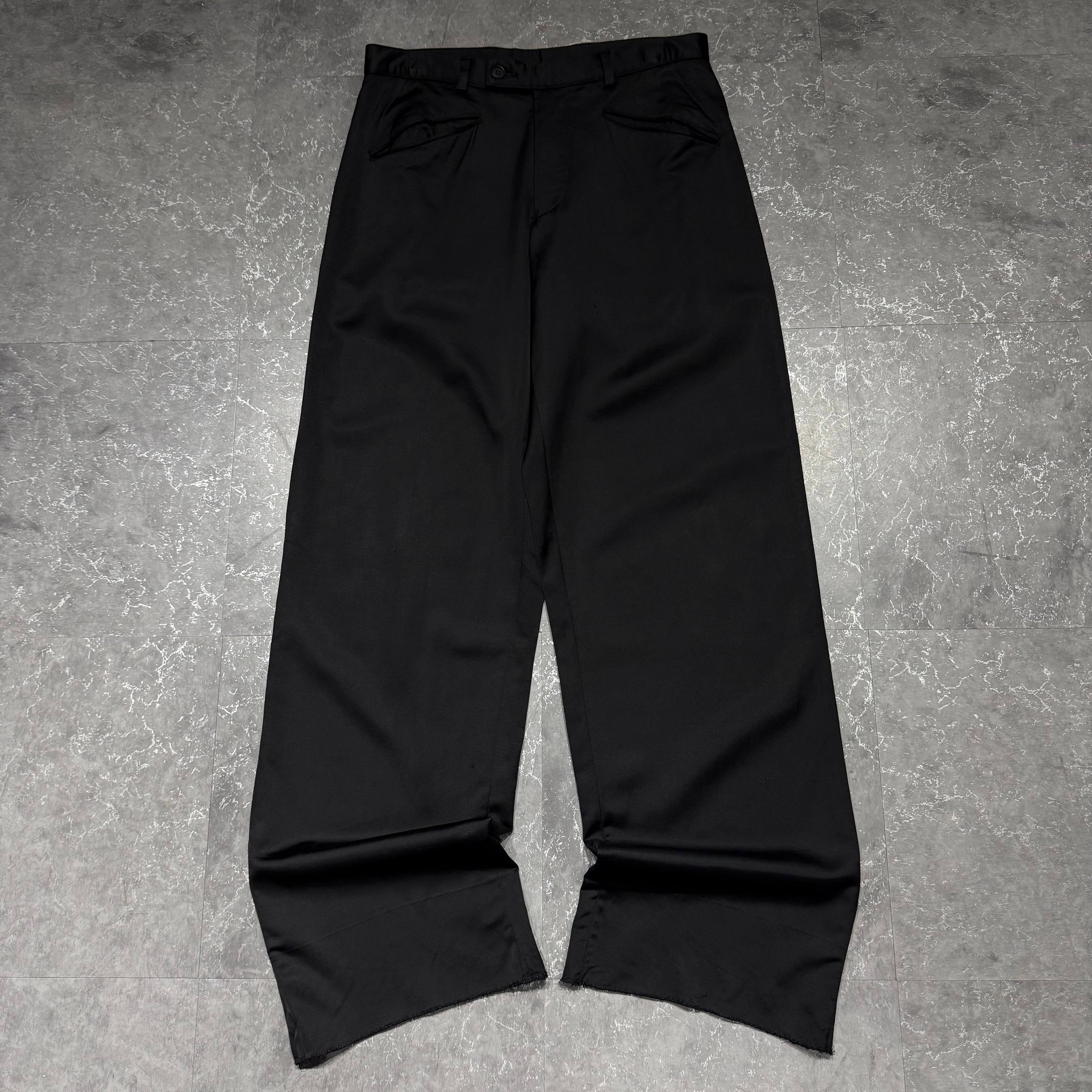 90s~ EMPORIO ARMANI rayon × wool drape wide slacks 