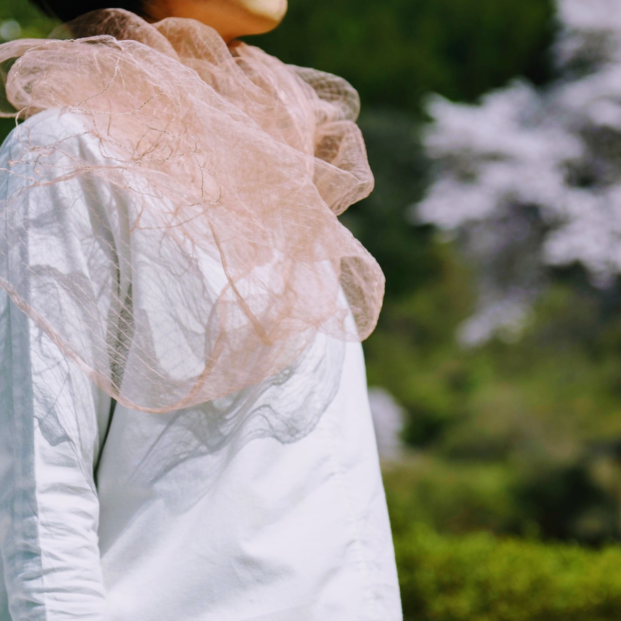 【奈良吉野さくら染め】桜染めシルク羽衣三重織ストール　