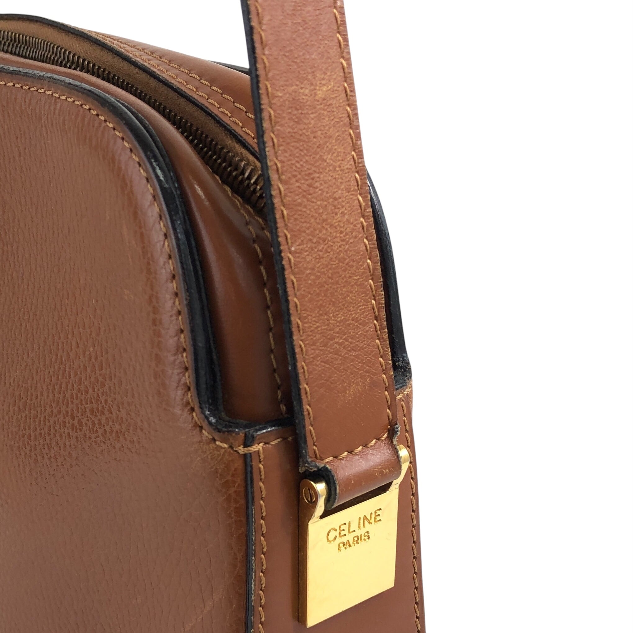 CELINE セリーヌ ショルダーバッグ ブラウン レザー M93 vintage