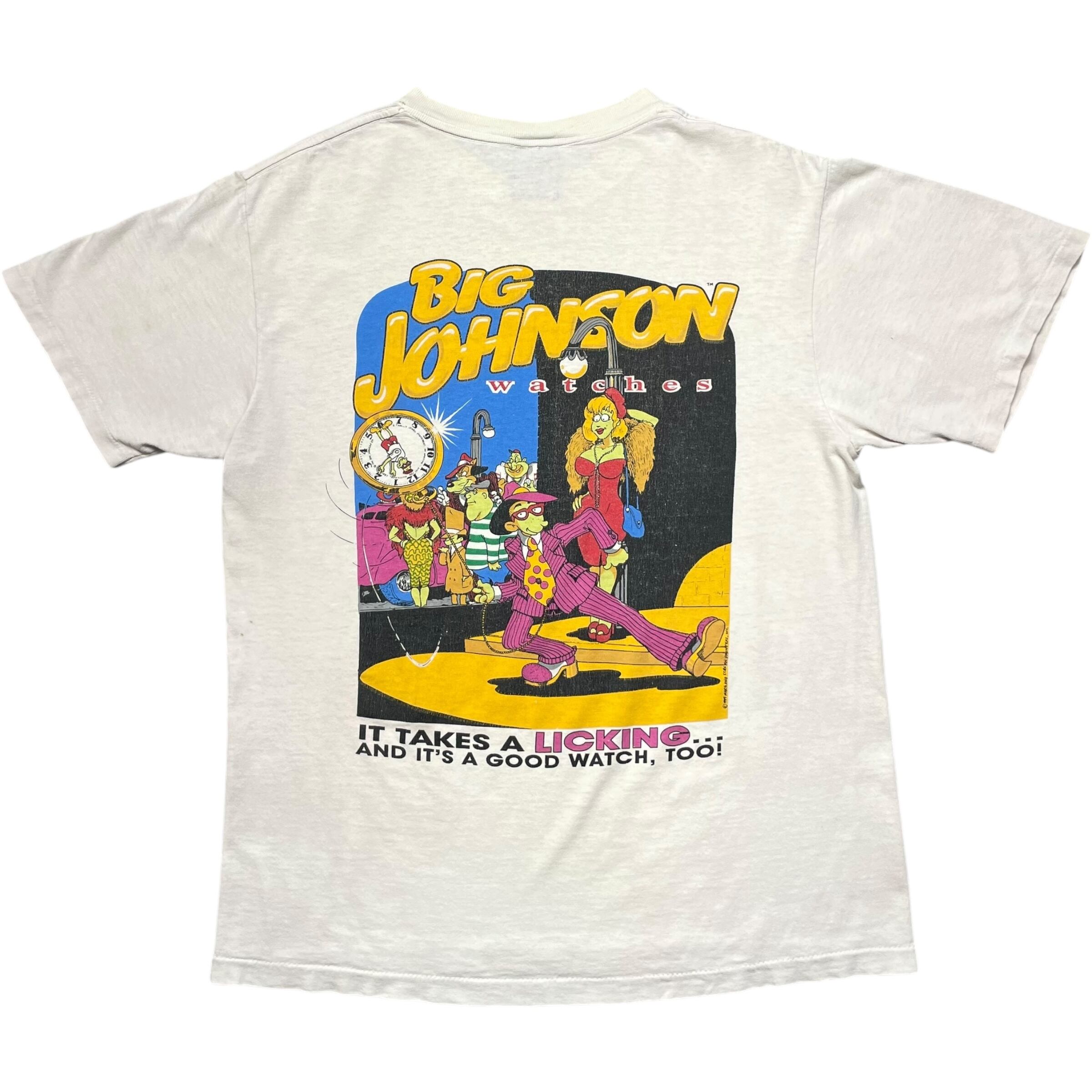 《M》 BIG JOHNSON Tシャツ キャラクター プリント ホワイト USA製 90年代 vintage no.7114