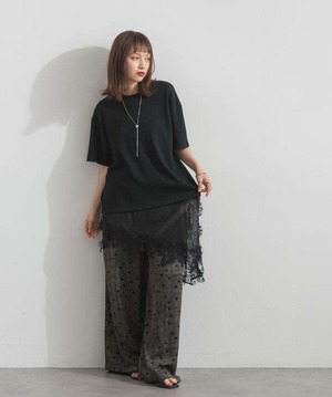 2605142 レースヘムレイヤードカットソー black