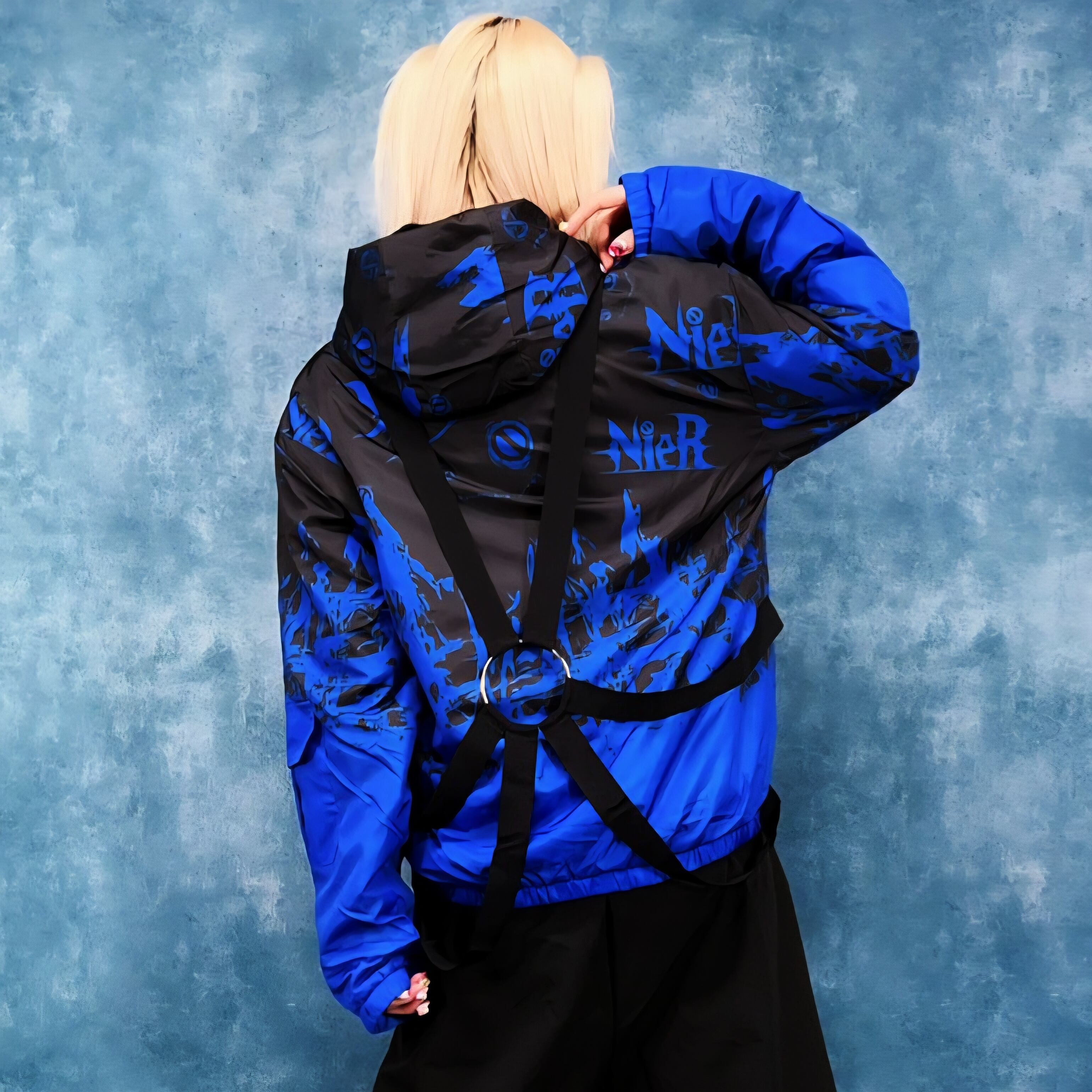 NieR CROSS STRAP防寒フランネル生地OUTER CROSS STRAP防寒フランネル生地OUTER【BLUE×BLACK】 | NIER CLOTHING