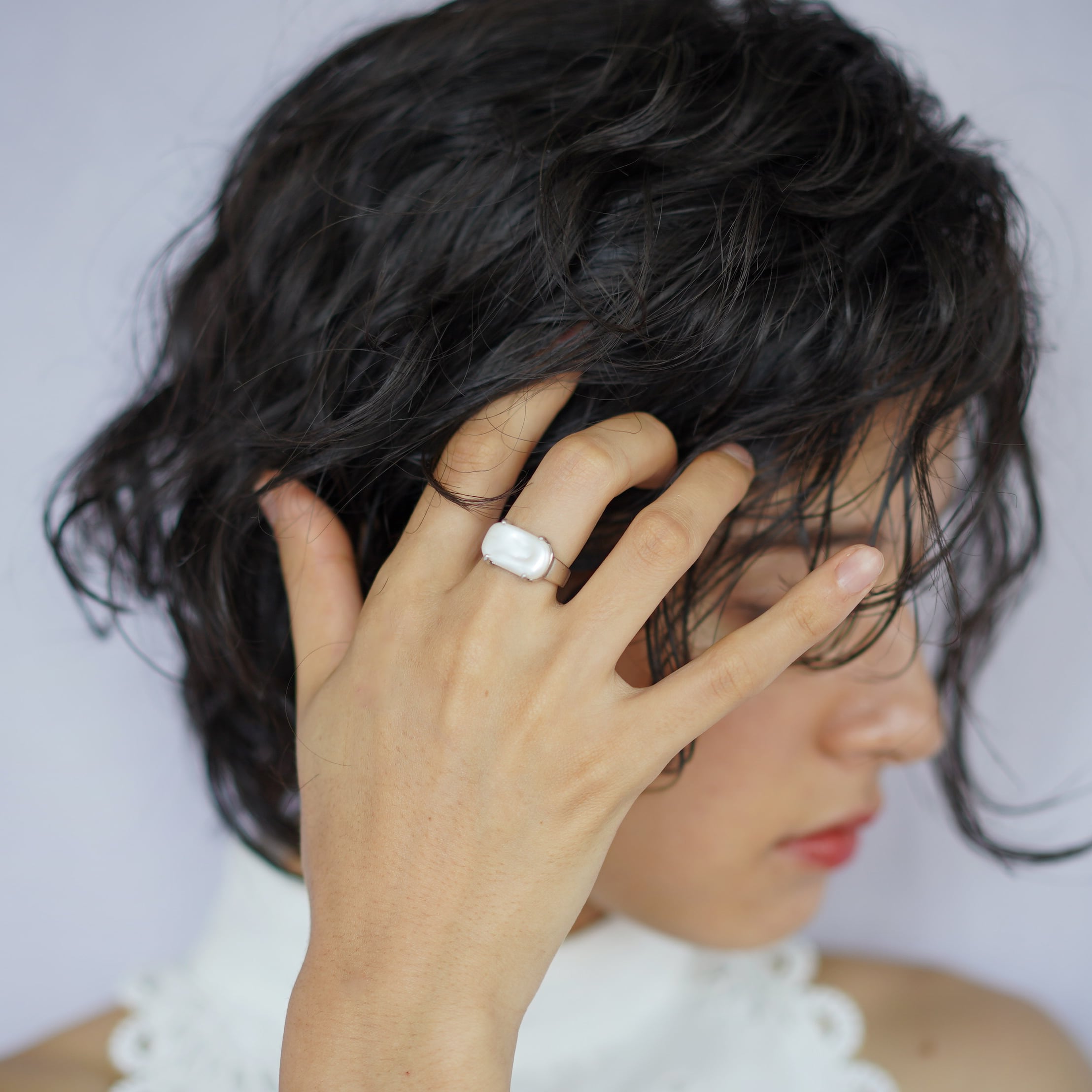 スクエア・バロックパール・リング | jojono