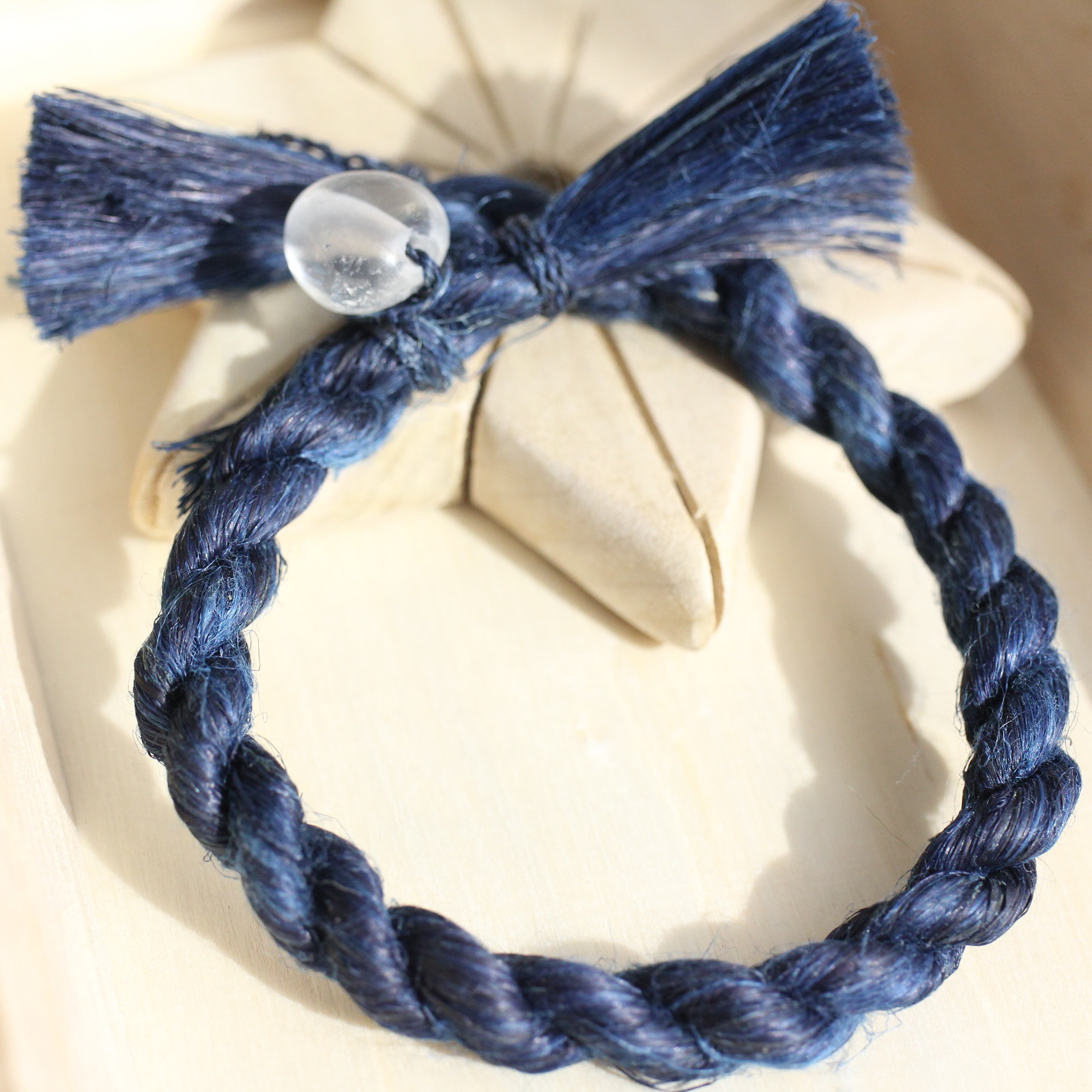 ♦︎精麻✖️本水晶 ブレスレット 20cm ブレスレット【精麻(本藍)・水晶】 | earth venus