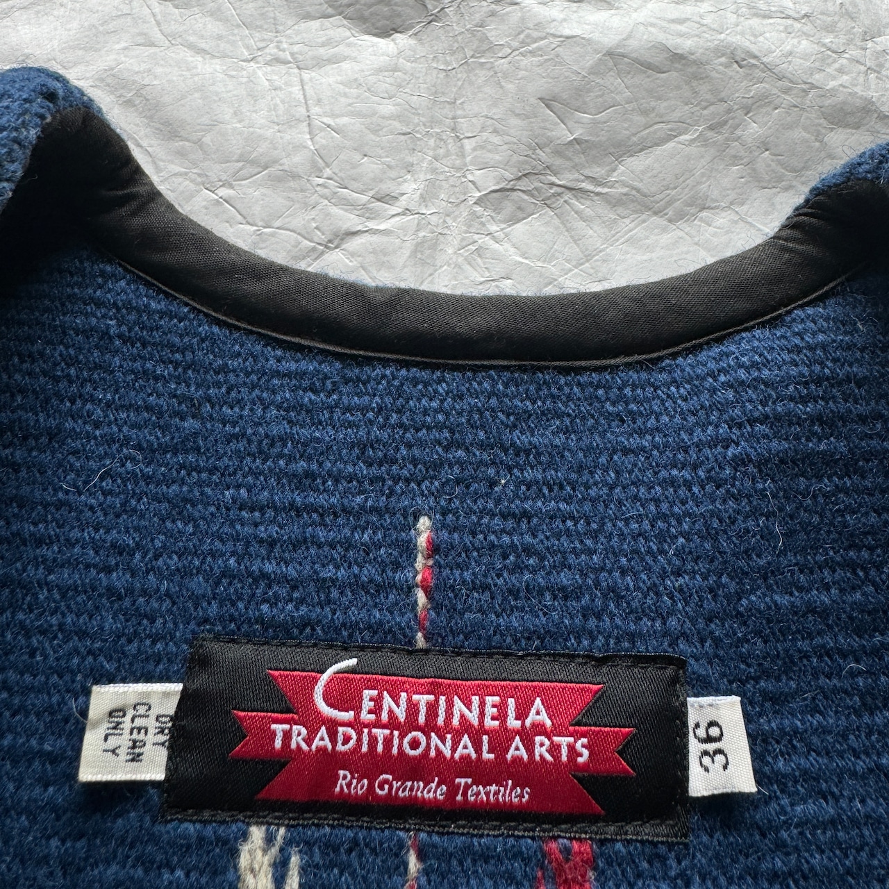 Centinela センチネラ チマヨベスト インディゴ シルバーコンチョ ウール ヴィンテージ古着 M 画像9