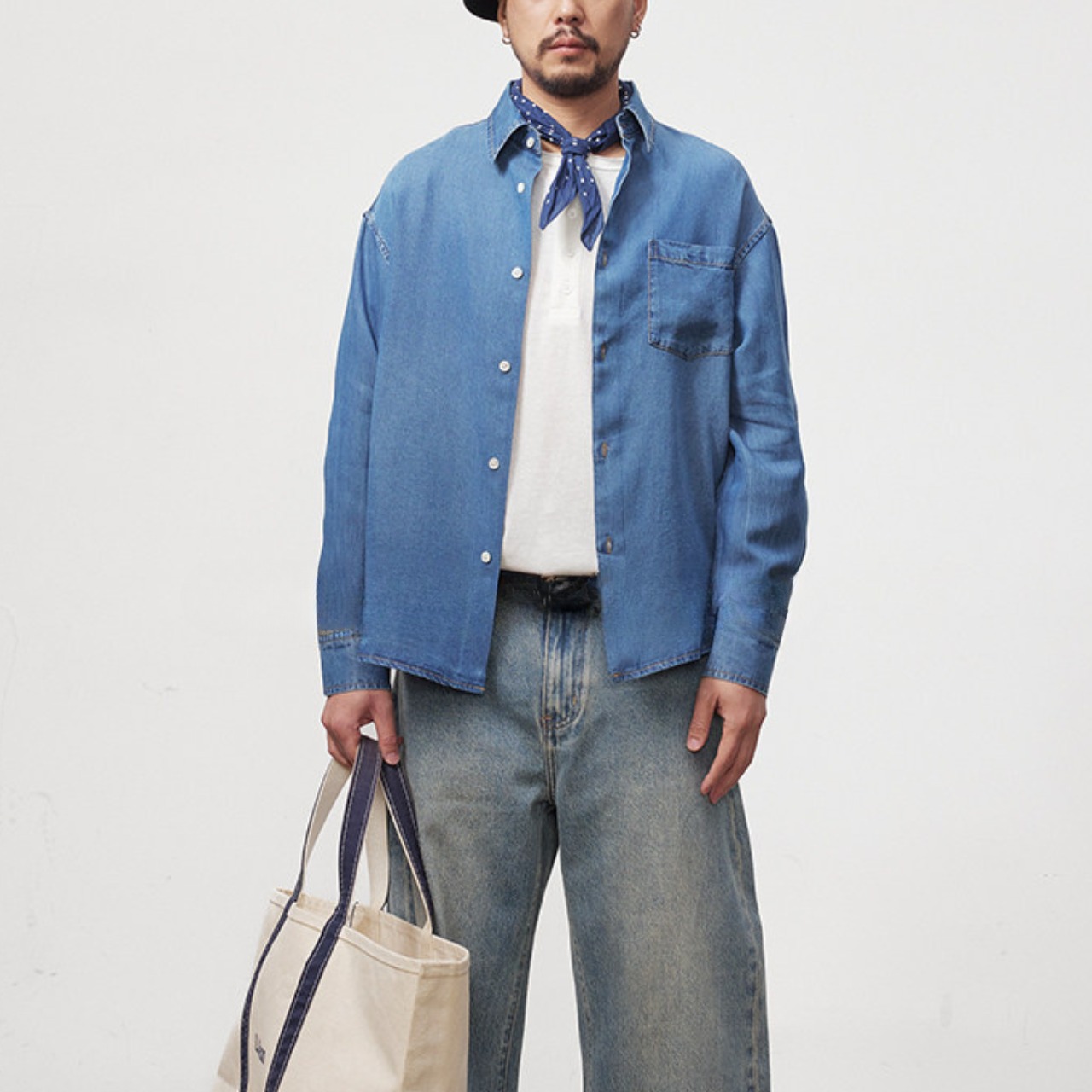 フェードブルー・リラックスデニムシャツ A2106 - 7