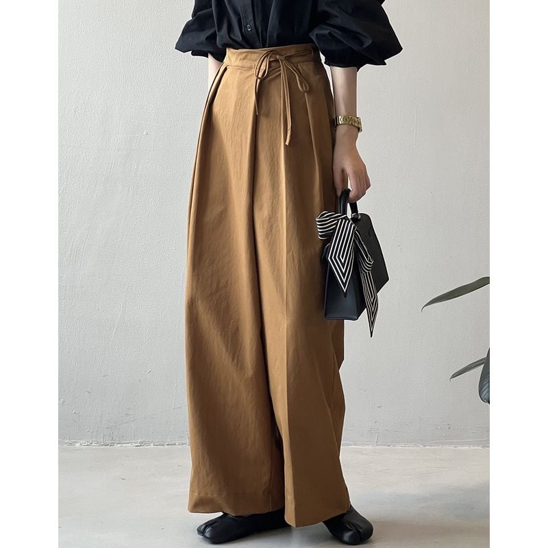 サイドリボンベルトタックワイドパンツ 201683 | coto.meki